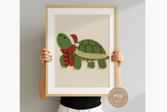 Christmas Turtle Punch Needle Pattern