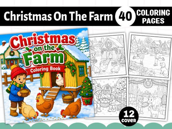 Christmas on the Farm Coloring Book