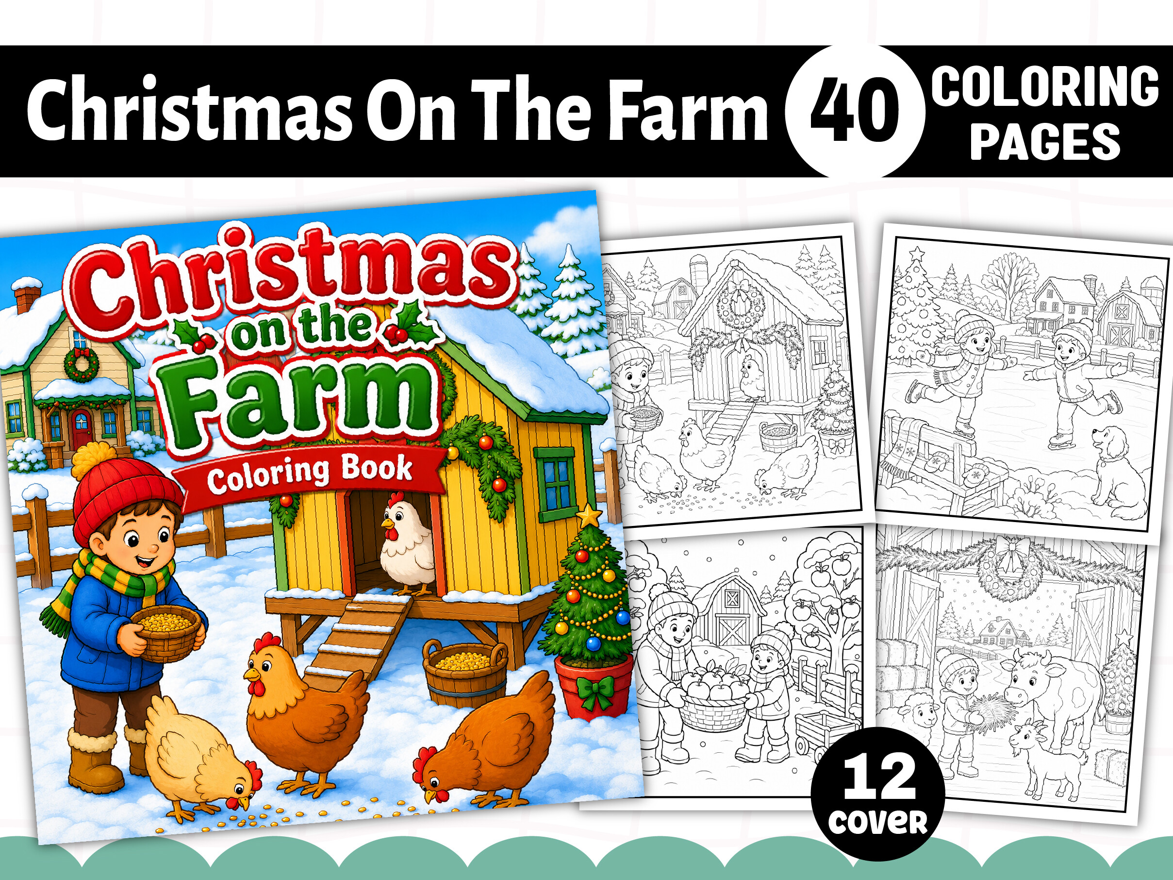 Christmas on the Farm Coloring Book