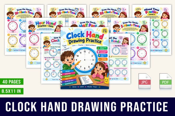 🕐 Clock Hand Drawing Practice