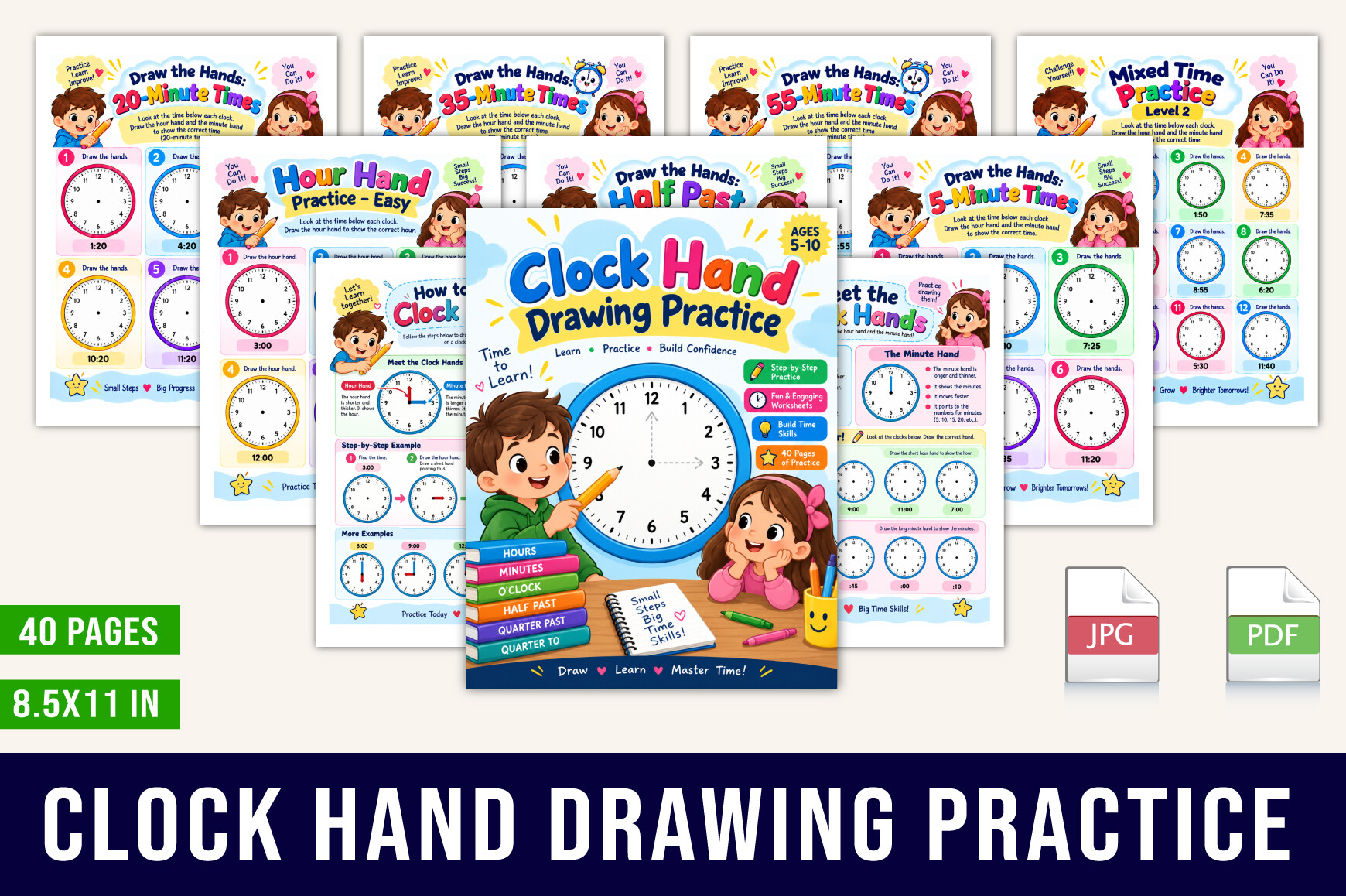 🕐 Clock Hand Drawing Practice