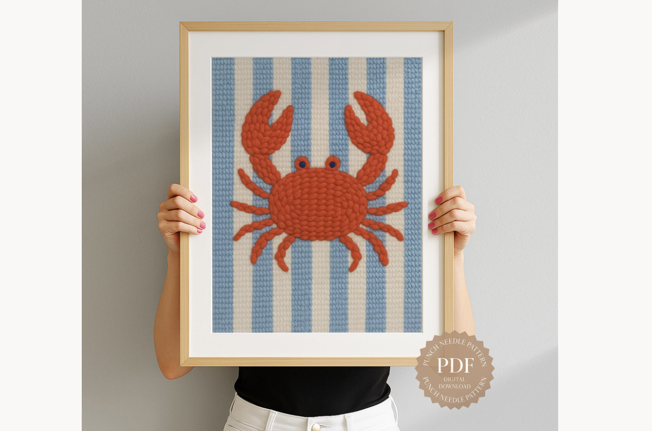 Coastal Crab Punch Needle Pattern