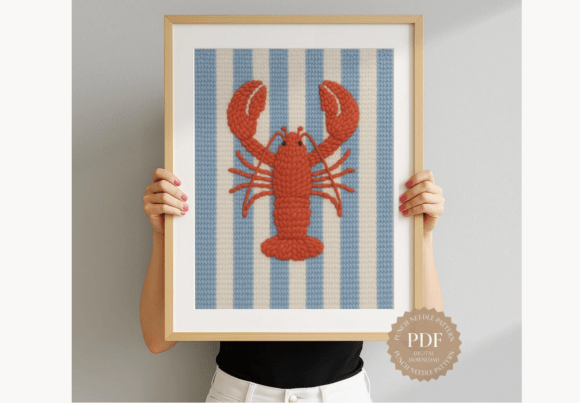 Coastal Lobster Punch Needle Pattern