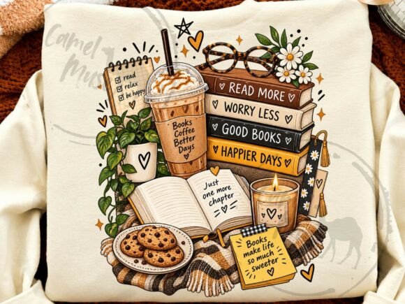Coffee Books and Cozy Reading Time PNG,