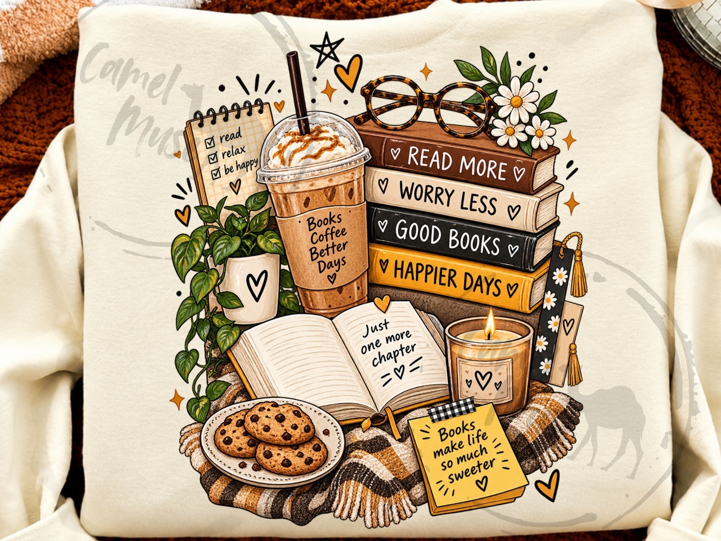 Coffee Books and Cozy Reading Time PNG,