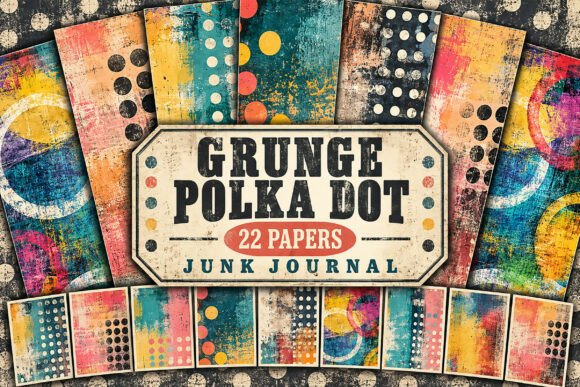 Colorful Abstract Grunge Junk Journal