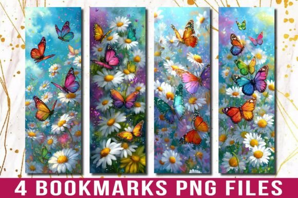 Colorful Daisy Butterfly Bookmark