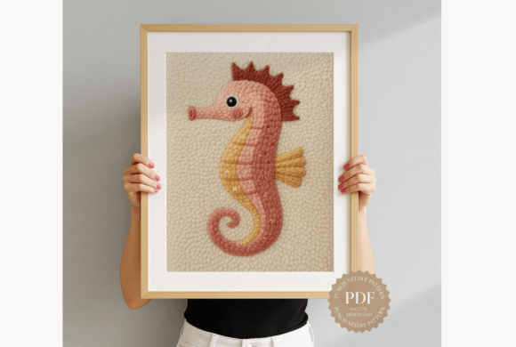 Coral Seahorse Punch Needle Pattern