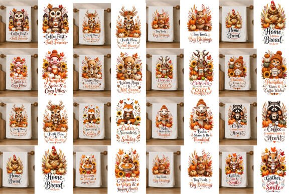 Cozy Fall Animal Kitchen Towel Set