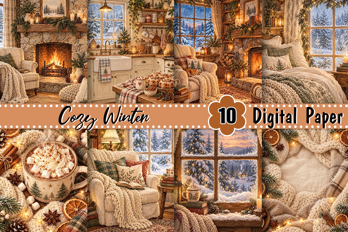 Cozy Winter Watercolor Background