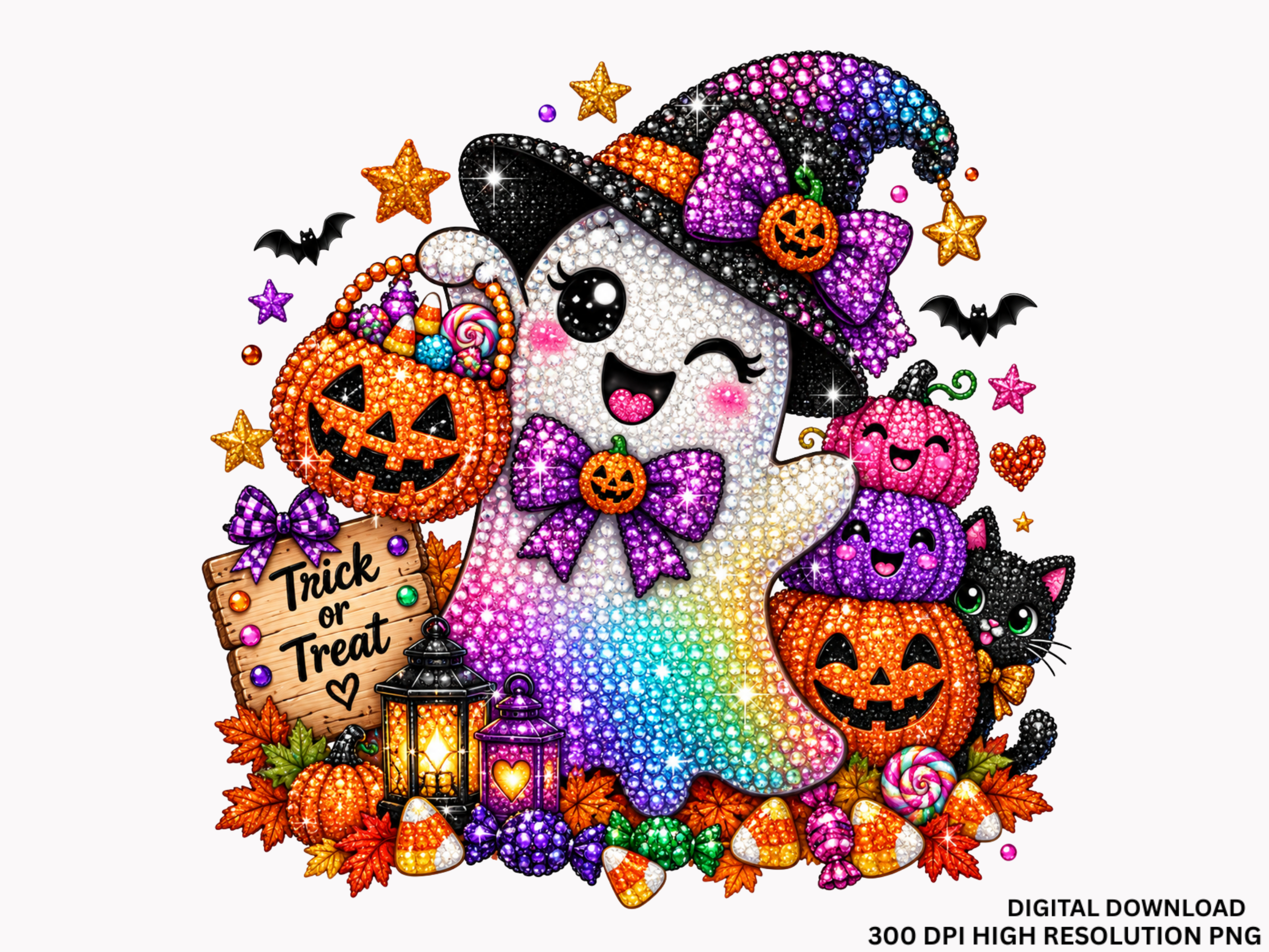 Cute Halloween Christmas Cat PNG