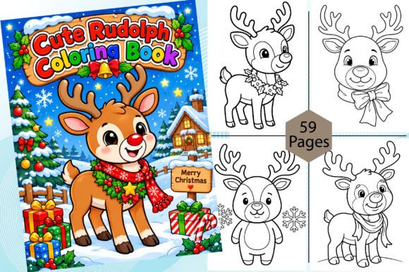 Cute Rudolph Coloring Book