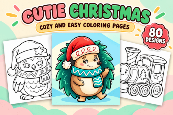 Cutie Christmas Coloring Pages #2