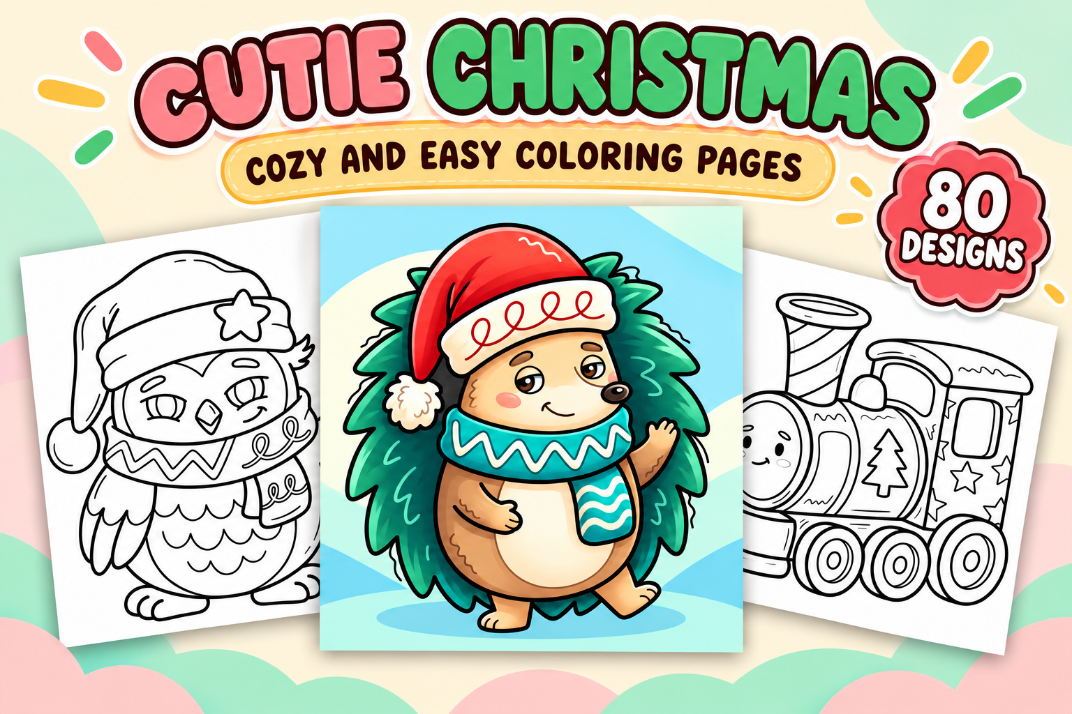 Cutie Christmas Coloring Pages #2