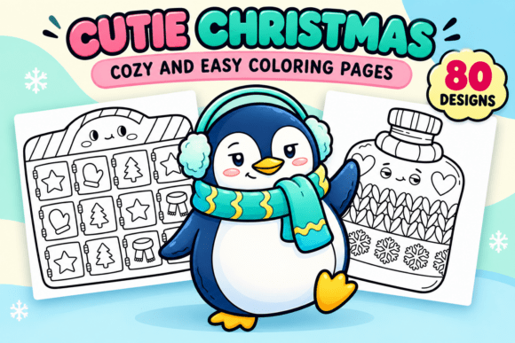 Cutie Christmas Coloring Pages #3