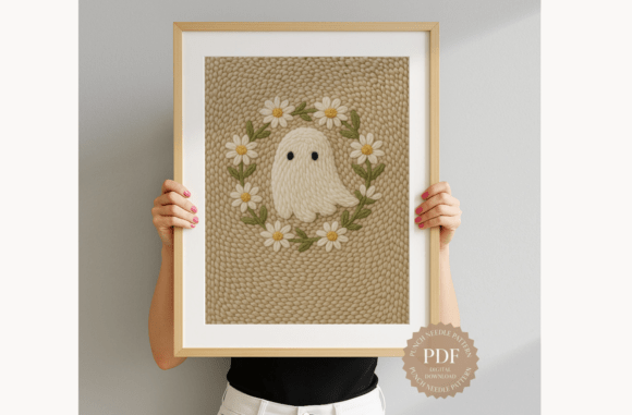 Daisy Wreath Ghost Punch Needle Pattern
