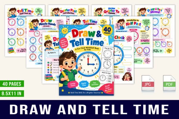 ⏰ Draw & Tell Time – Kids’ Clock Workshe