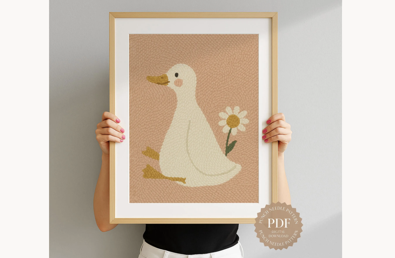 Duck and Daisy Punch Needle Pattern