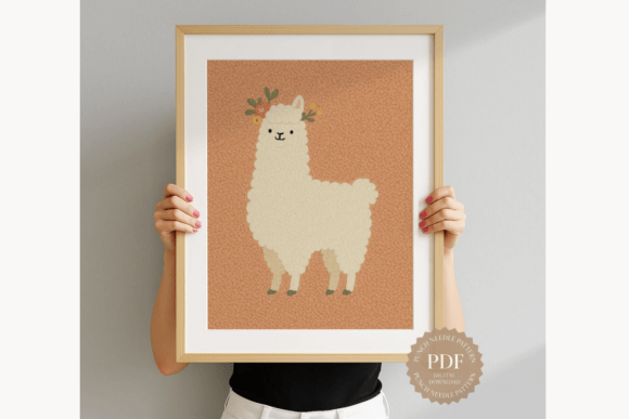 Floral Llama Punch Needle Pattern