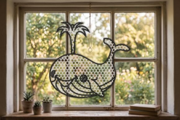 Free Standing Lace Cartoon Whale Marine