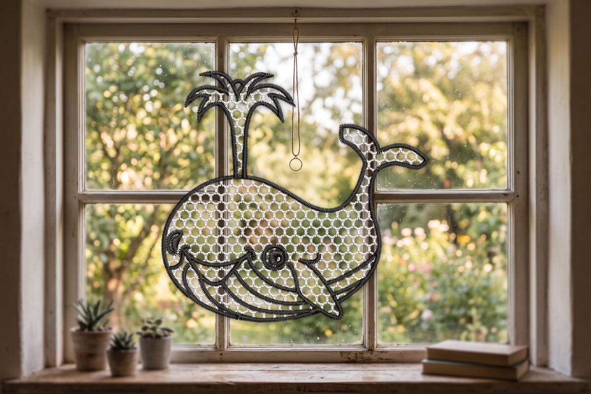 Free Standing Lace Cartoon Whale Marine