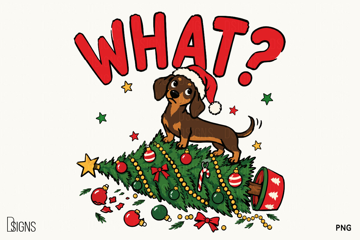 Funny Christmas Tree What, Dachshund Dog