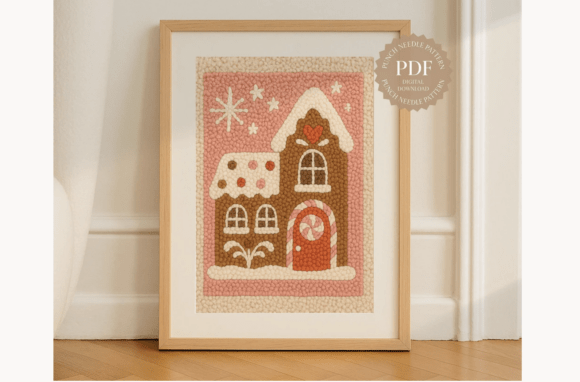 Gingerbread Home Punch Needle Pattern