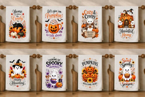 Halloween Kitchen Towel PNG Bundle