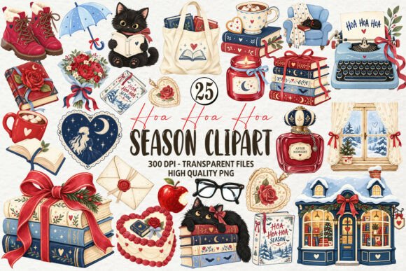Hoa Hoa Hoa Season Clipart Graphic Illustrations By Cat Lady