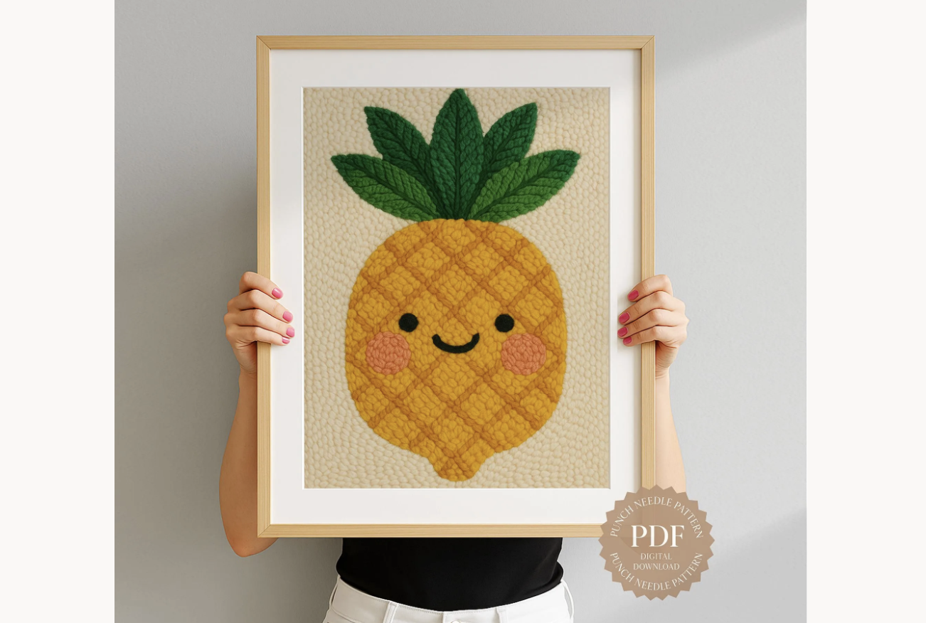 Kawaii Pineapple Punch Needle Pattern