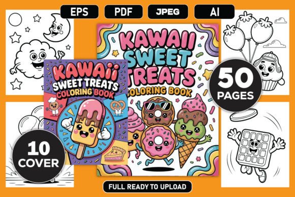 Kawaii Sweet Treats Coloring Book