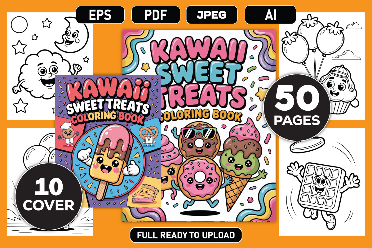 Kawaii Sweet Treats Coloring Book