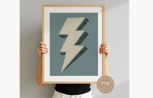 Lightning Bolt Punch Needle Pattern