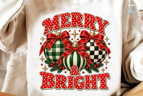 Merry and Bright Christmas PNG Shirt