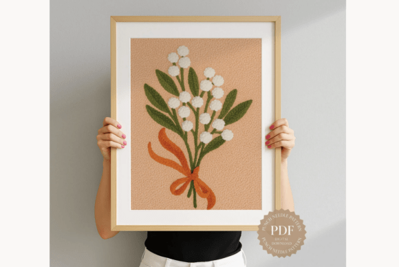 Mistletoe Bouquet Punch Needle Pattern