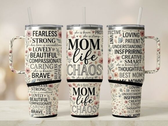 Mom Mother 20oz 40oz Tumbler Wrap PNG