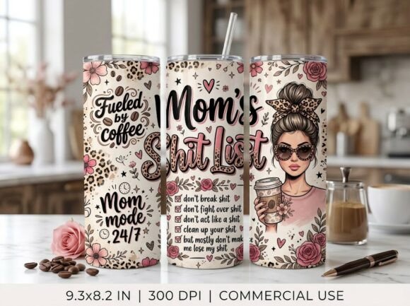 Mom Mother 20oz 40oz Tumbler Wrap PNG
