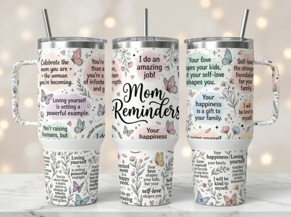 Mom Mother 20oz 40oz Tumbler Wrap PNG