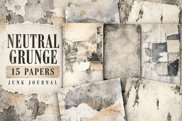 Neutral Grunge Texture Digital Papers