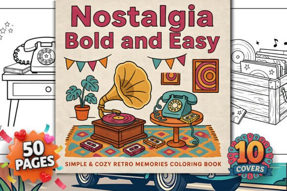 Nostalgia Bold and Easy Coloring Book