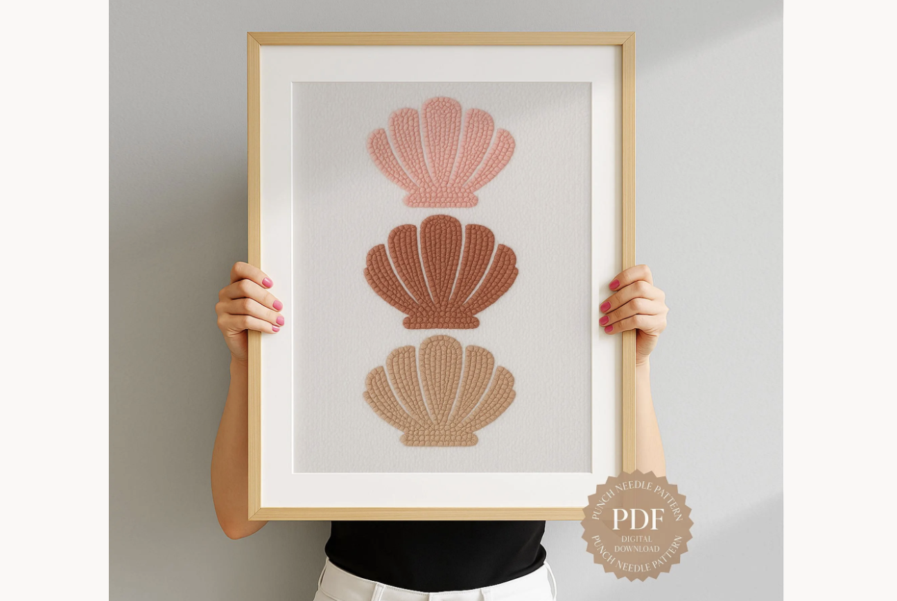 Ombre Seashells Punch Needle Pattern