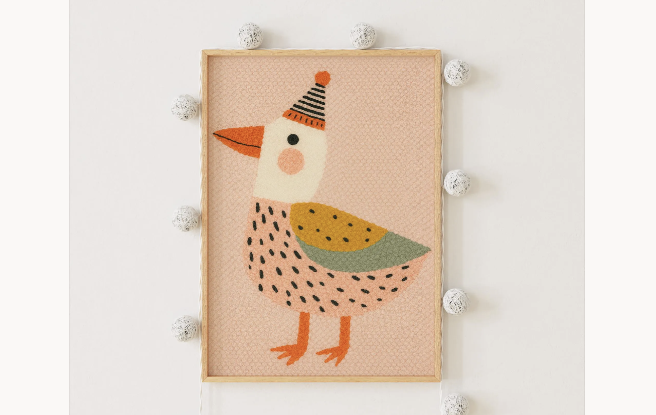 Party Hat Goose Punch Needle Pattern