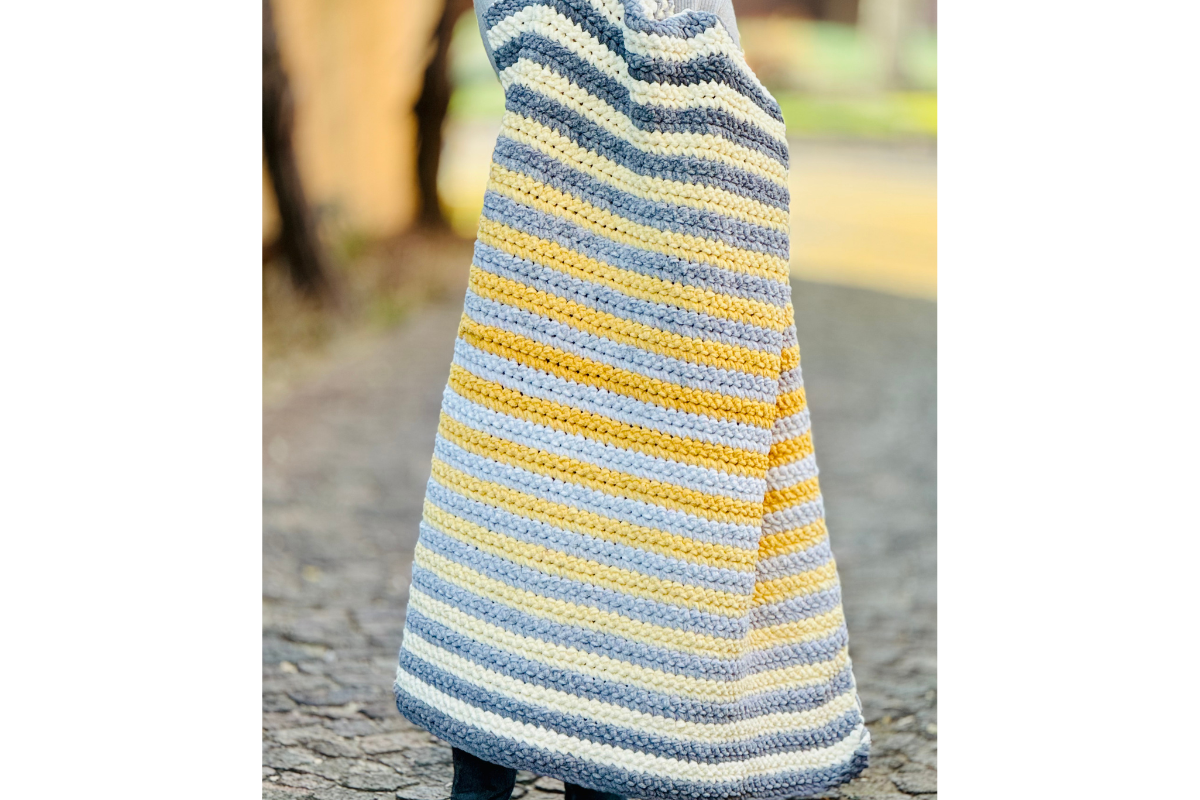Perfect Phasing Striped Crochet Blanket