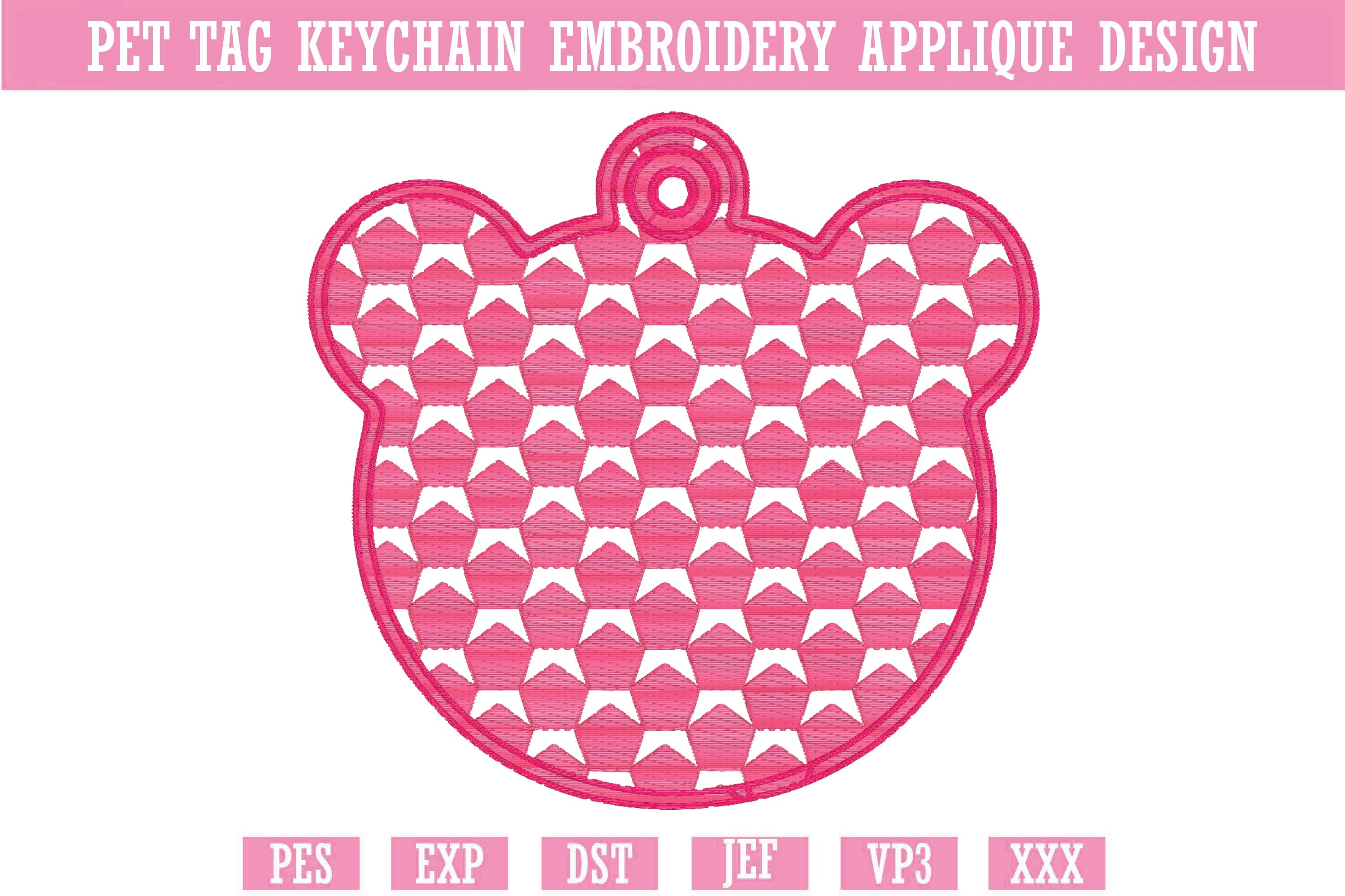 Pet Tag Keychain Embroidery Designs 6