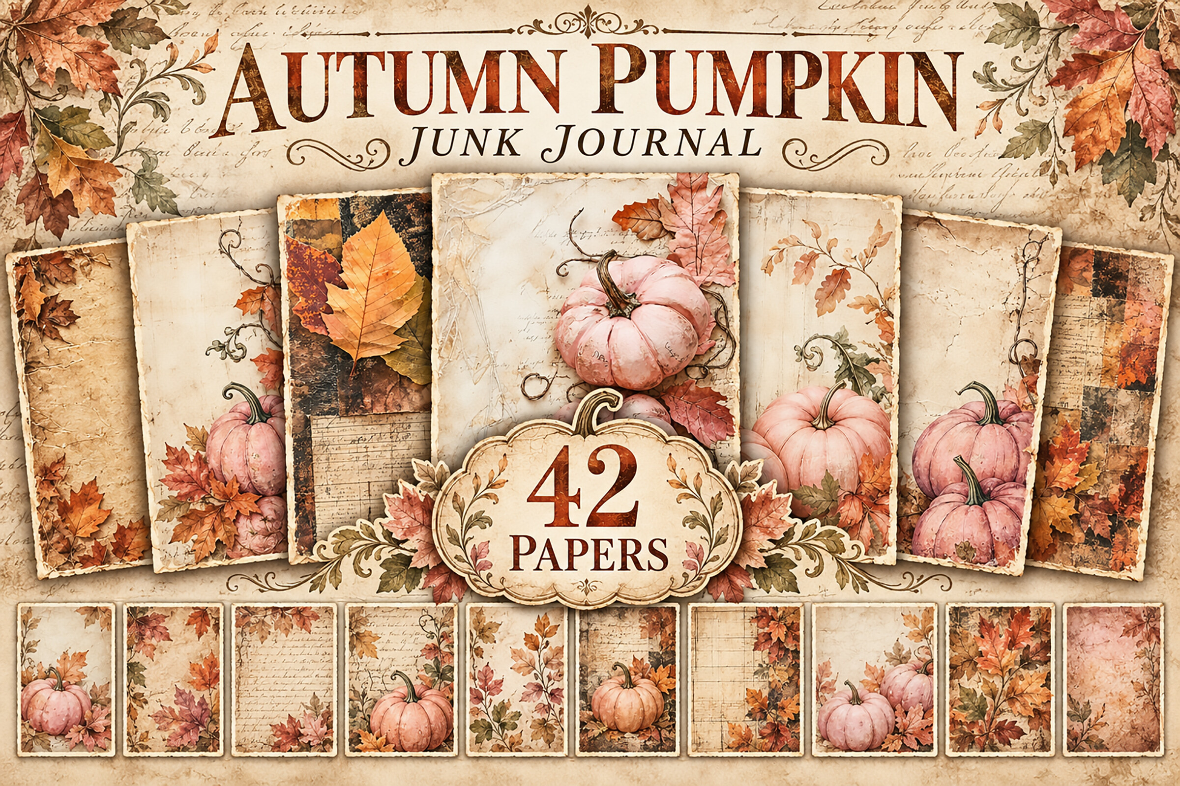 Pink Pumpkin and Autumn Junk Journal