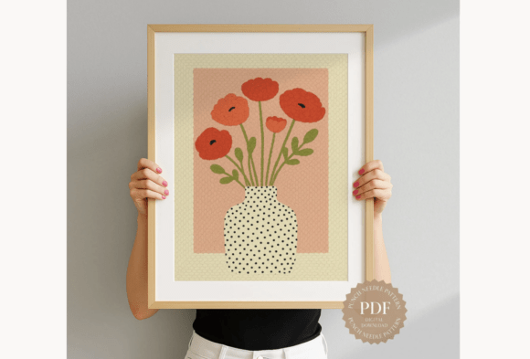 Poppy Vase Punch Needle Pattern