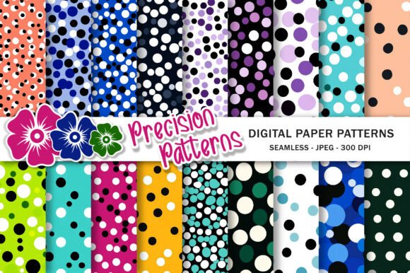 Purple Black and White Dot Digital Paper