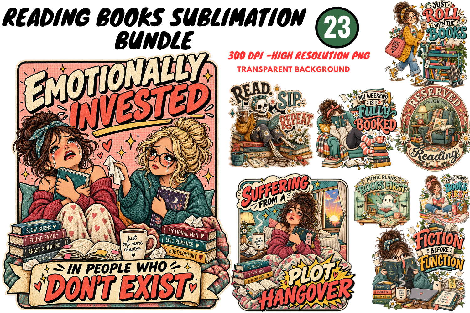 Reading Books Sublimation Bundle