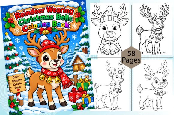 Reindeer Wearing Christmas Bells Book