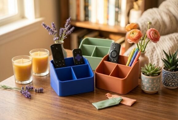 Remote Control Holder STL File – 3D Printable Remote Organizer - Image 1